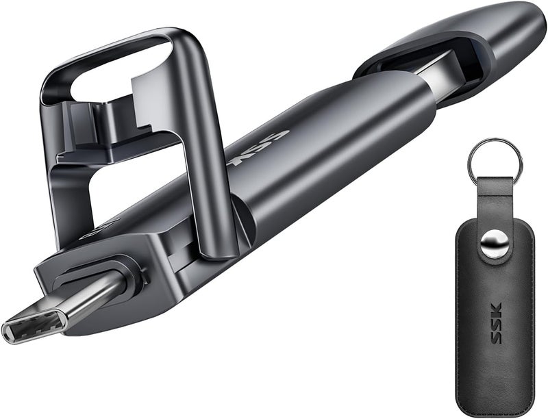 SSK قرص USB سعة 1 تيرابايت، SSD خارجي سريع 550 ميجابايت/ثانية، قرص مزدوج 2 في 1 نوع C + A USB3.2 Gen2، ذاكرة فلاش SSD لهاتف iPhone 15/16/PS4/هاتف Android/تابلت/ويندوز/ماك - Image 1